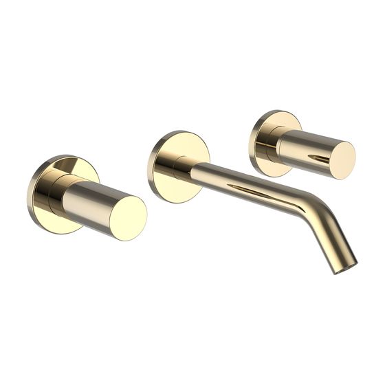 Laufen 3-Loch Waschtischmischer Unterputz Kartell Festauslauf Ausladung 175mm, Gold, PVD
