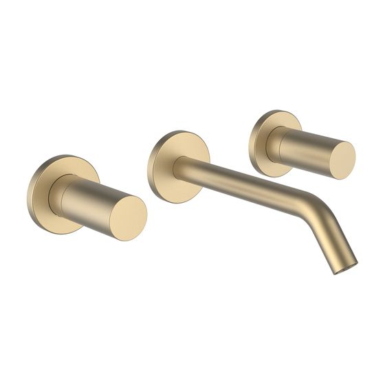 Laufen 3-Loch Waschtischmischer Unterputz Kartell Festauslauf Ausladung 175mm, Gold, PVD Blassgold matt