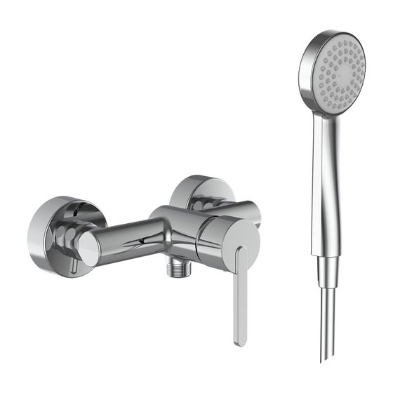 Laufen Einhebel-Brausemischer Lua Anschlussdistanz 150mm, Chrom, Temperatur- und Mengenlimitierung, mit Handbrause Stella 80 1F