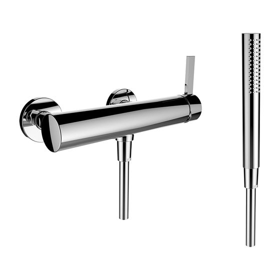 Laufen Einhebel-Brausemischer Aufputz Kartell mit Zubehör Kunststoffschlauch 1800mm, Chrom, und Handbrause TwinStick