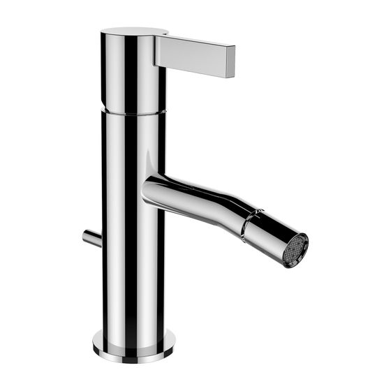 Laufen Einhebel-Bidetmischer Kartell Festauslauf Ausladung 110mm, Chrom, mit Ablaufventil