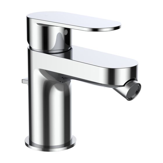 Laufen Einhebel-Bidetmischer Festauslauf Ausladung 105mm, Chrom, mit Ablaufventil