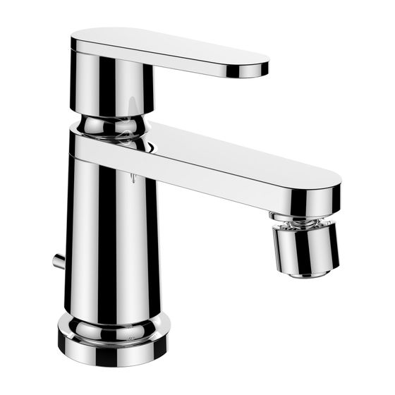 Laufen Einhebel-Bidetmischer The New Classic Festauslauf Ausladung 121mm, Chrom, mit Ablaufventil