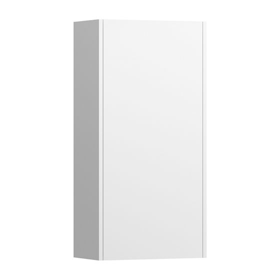 Laufen Halbhochschrank BASE 185x350x700mm, Mattweiß, 1 Tür Scharnier links 2 Ablagen mit Push/Pull Funktion