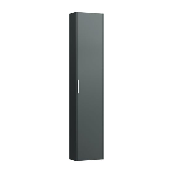 Laufen Hochschrank BASE für VAL/Pro S 185x350x1650mm, Verkehrsgrau, 1 Tür Scharnier links 5 Ablagen mit Griff Aluminium eloxiert