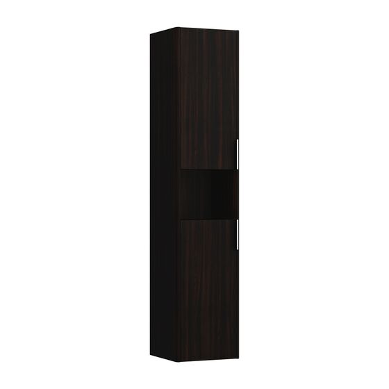 Laufen Hochschrank BASE für VAL/Pro S 336x350x1650mm, Ulme dunkel, 2 Türen Scharnier rechts 1 Fach offen mit Griff Alu. eloxiert