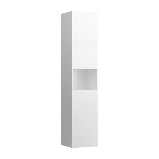 Laufen Hochschrank BASE für Pro S Set 336x350x1650mm, Mattweiß, 2 Türen Scharnier rechts 1 Fach offen, Push/Pull Funktion