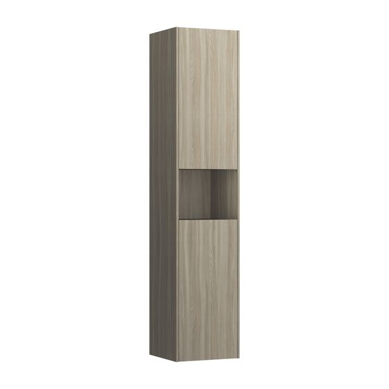 Laufen Hochschrank BASE für Pro S Set 336x350x1650mm, Ulme hell, 2 Türen Scharnier links 1 Fach offen mit Push/Pull Funktion