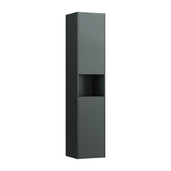 Laufen Hochschrank BASE für Pro S Set 336x350x1650mm, Verkehrsgrau, 2 Türen Scharnier links 1 Fach offen mit Push/Pull Funktion