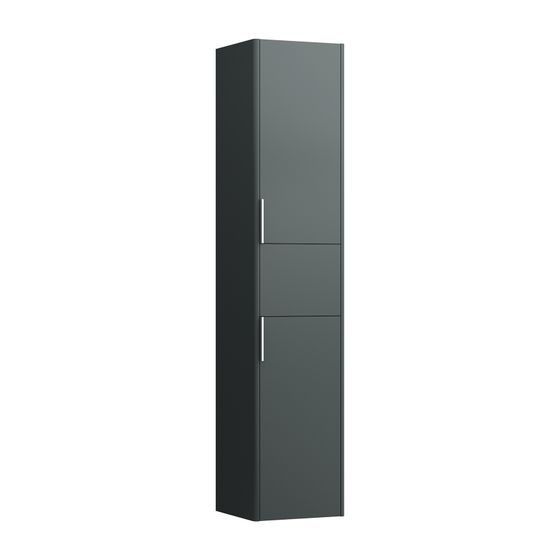 Laufen Hochschrank BASE für VAL/Pro S 336x350x1650mm, Verkehrsgrau, 2 Türen Scharnier links 1 Schubl. 4 Ablagen, Griff Alu. elox
