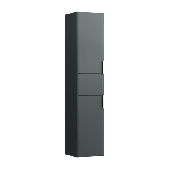 Laufen Hochschrank BASE f. VAL/Pro S 336x350x1650mm, Verkehrsgrau/2 Türen/Scharnier rechts/1 Schublade/4 Ablagen/Griff Alu. elo.