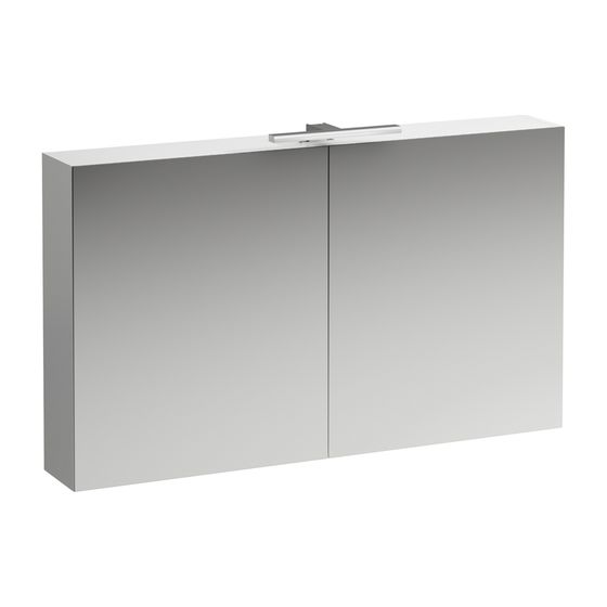 Laufen Spiegelschrank BASE, 185x1200x700mm, Multicolor, 2 Türen, LED-Beleuchtung horizontal, mit Schalter und Steckdose