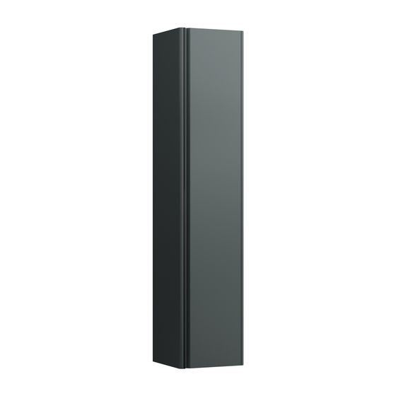 Laufen Hochschrank BASE für INO/Palace 335x350x1650mm, Verkehrsgrau, Schwarz, 1 Tür Scharnier rechts 5 Ablagen mit Griff Alu.