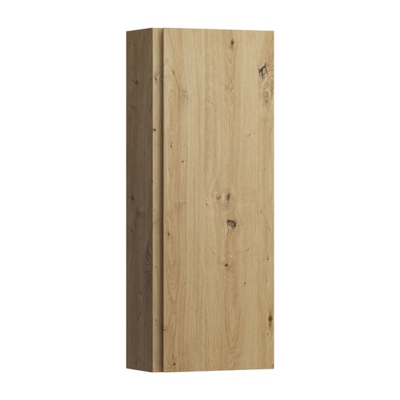 Laufen Halbhochschrank LANI 184x353x900mm, Wildeiche, 1 Tür Scharnier rechts 2 Glasablagen, Griffleiste integriert Soft-Close