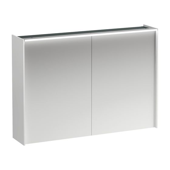 Laufen Spiegelschrank LANI, 715x1020x210mm, glänzend Weiß, 2 Türen 2 Glasfachböden, LED-Beleuchtung horizontal, mit Steckdose