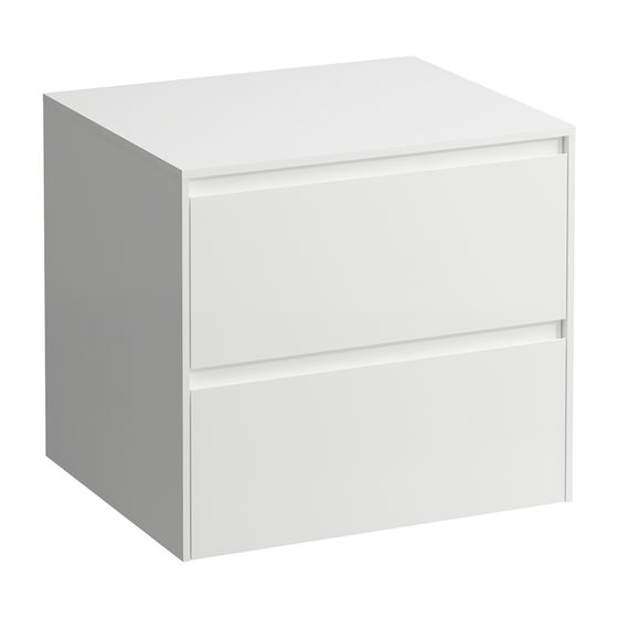 Laufen Waschtisch Unterbau u. Platte Schubladenel. LANI 493x585x527mm, Mattweiß, ohne Ausschnitt, 2 Schubladen, Abdpl. 12mm
