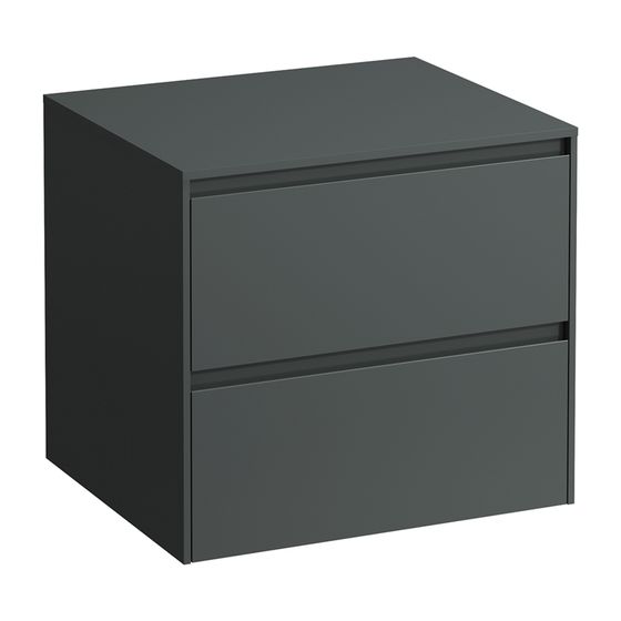 Laufen Waschtisch Unterbau u. Platte Schubladenel. LANI 493x585x527mm, Verkehrsgrau, ohne Ausschnitt, 2 Schubladen, Abdpl. 12mm