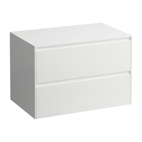 Laufen Waschtisch Unterbau u. Platte Schubladenel. LANI 493x785x527mm, Mattweiß, ohne Ausschnitt, 2 Schubladen, Abdpl. 12mm