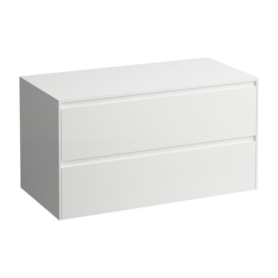 Laufen Waschtisch Unterbau u. Platte Schubladenel. LANI 493x985x527mm, Mattweiß, ohne Ausschnitt, 2 Schubladen, Abdpl. 12mm