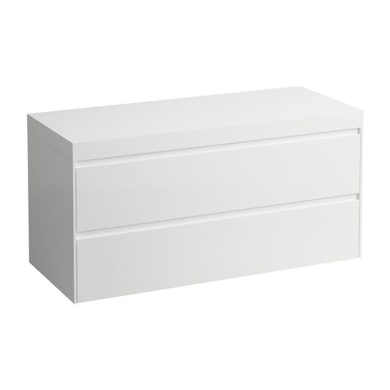 Laufen WT Unterbau u. Platte, Modular System, LANI 495x1185x580mm, Specialc., Mattweiß, o. Aussch., 2 Schubladen