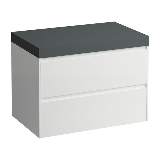 Laufen WT Unterbau u. Platte, Modular System, LANI 495x785x580mm, V.-grau, Multic., o. Aussch., 2 Schubladen