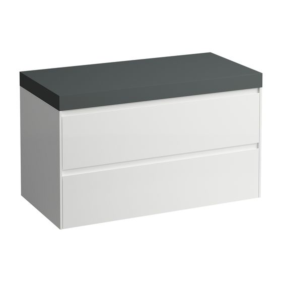 Laufen WT Unterbau u. Platte, Modular System, LANI 495x985x580mm, Specialc., V.-grau, o. Aussch., 2 Schubladen