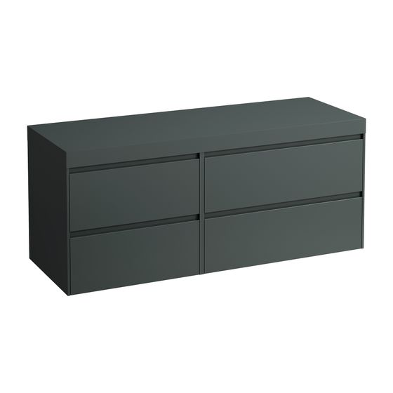 Laufen WT Unterbau u. Platte, Modular System, LANI 495x1370x580mm, V.-grau, o. Aussch., 4 Schubl., 80cm R, 60cm L