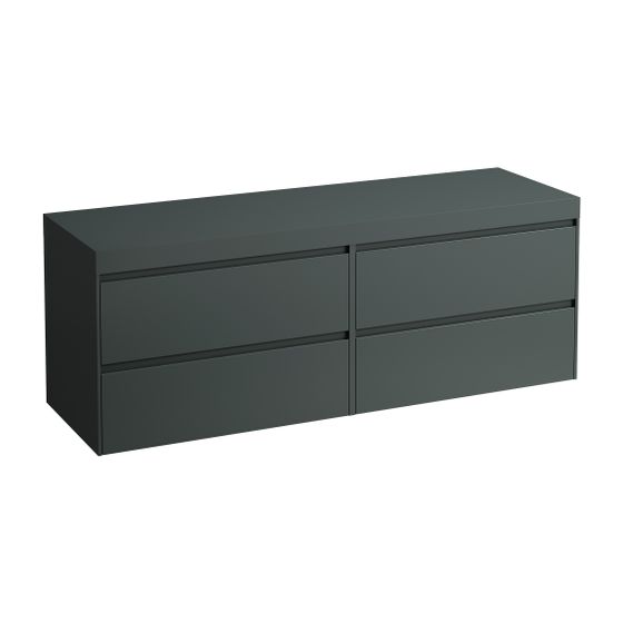 Laufen WT Unterbau u. Platte, Modular System, LANI 495x1570x580mm, V.-grau, o. Aussch., 4 Schubl., 80cm L/R