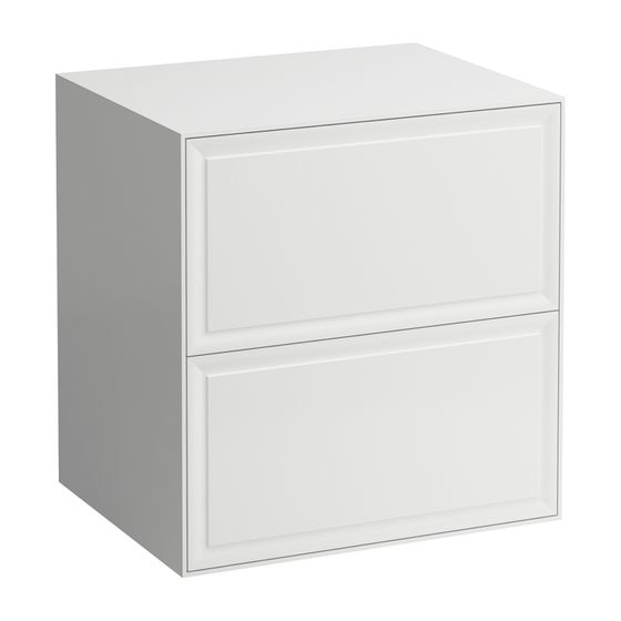 Laufen Sideboard The New Classic 457x577x600mm, Verkehrsgrau, ohne Ausschnitt, 2 Schubladen mit Push/Pull Funktion