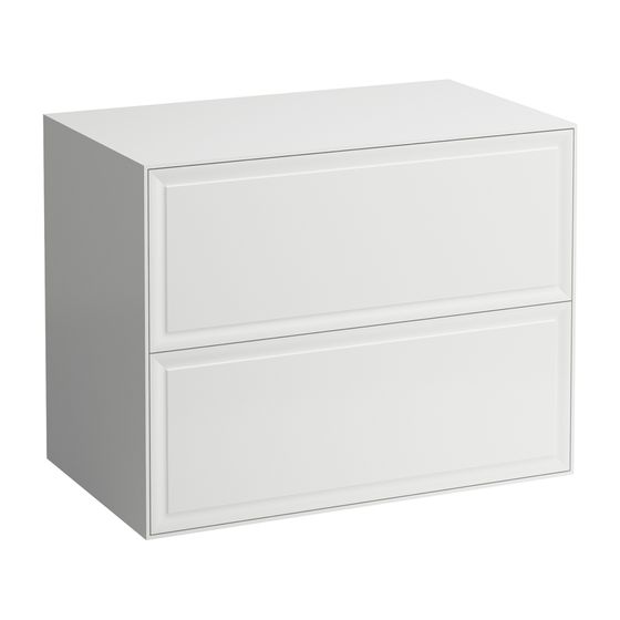 Laufen Sideboard The New Classic 457x777x600mm, Mattweiß, ohne Ausschnitt, 2 Schubladen mit Push/Pull Funktion
