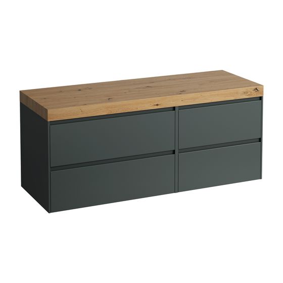 Laufen WT Unterbau u. Platte, Modular System, LANI 495x1370x580mm, Wildeiche, V.-grau, o. Aussch., 4 Schubl., 80cm L, 60cm R