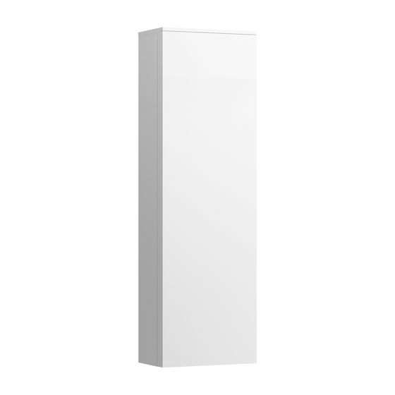 Laufen Hochschrank Kartell 270x400x1300mm, Mattweiß, 1 Tür Scharnier links 4 Ablagen mit Push/Pull Funktion