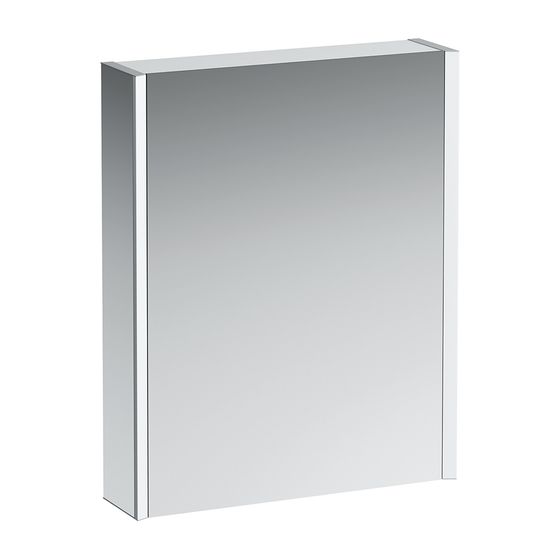 Laufen Spiegelschrank Frame 25, 750x600mm, verspiegelt, LED-Bel. verti., Sensor-Schalter m. Ambientelicht, 1 Tür Scharnier links