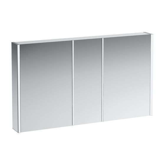 Laufen Spiegelschrank Frame 25, 780x1300x150mm, 3 Türen verspiegelt, LED-Beleuchtung vertikal, Sensor-Schalter mit Steckdose