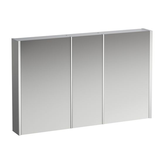 Laufen Spiegelschrank Frame 25, 1200x750x150mm, LED-Beleuchtung vertikal, Sensor-Schalter Ambientelicht, 3 Türen verspiegelt