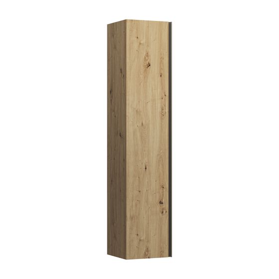 Laufen Hochschrank, MEDA, 335x353x1650mm, Wildeiche, 1 Tür, Scharnier links, 4 Glasablagen, Griffleiste integriert, Soft-Close
