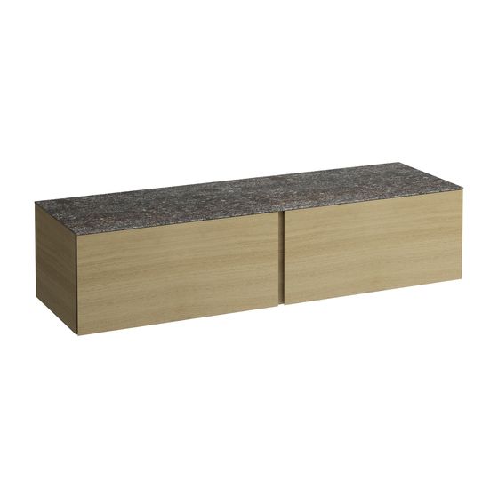 Laufen Schubladenelement, Ilbagnoalessi, 1600mm, Eiche hell, 2 Schub., ohne Ausschn., Marrone Naturale