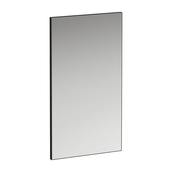 Laufen Spiegel Frame 25, 450x25x825mm, Mattschwarz, mit Aluminiumrahmen