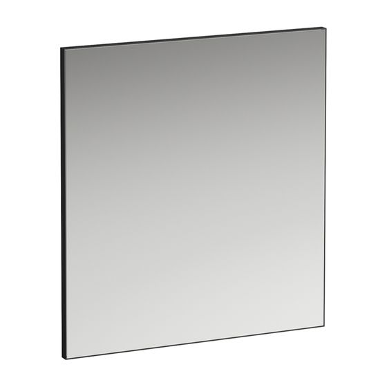 Laufen Spiegel Frame 25, 650x25x700mm, Mattschwarz, mit Aluminiumrahmen