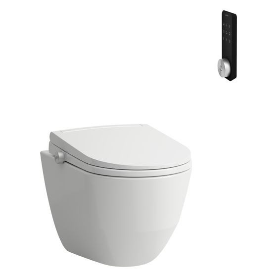Laufen Dusch-Tiefspül-WC wandhängend Cleanet Pro 560x370x425mm, Comfort, spülrandlos, Fernbedienung, beheizter Sitz, Weiß