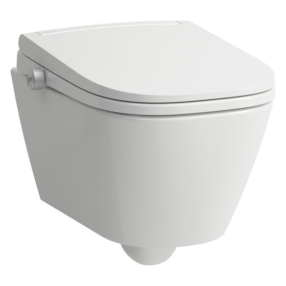 Laufen Dusch-Tiefspül-WC wandhängend Cleanet Meda, spülrandlos, Silent Flush, mit Fernbedienung, beheizter Sitz, Weiß