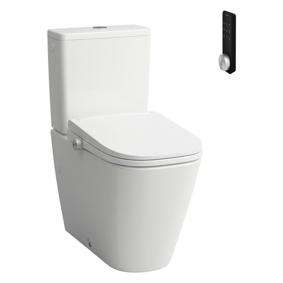 Laufen Dusch-Tiefspül-WC Kombination bodenstehend Cleanet Meda, spülrandlos, Silent Flush, Fernbedienung, beheiz. Sitz, Weiß