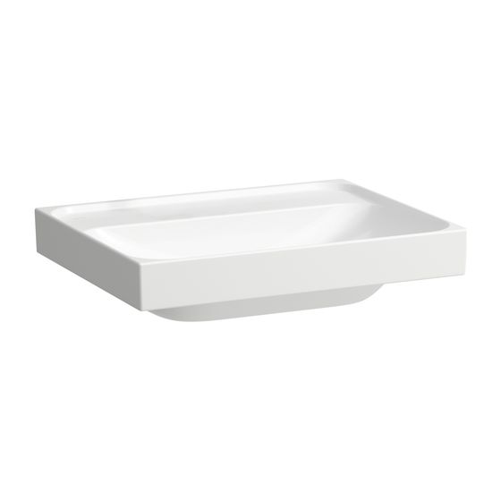 Laufen Aufsatzwaschtisch MEDA 460x600x160mm, Mattweiß, ohne Hahnloch/Überlauf
