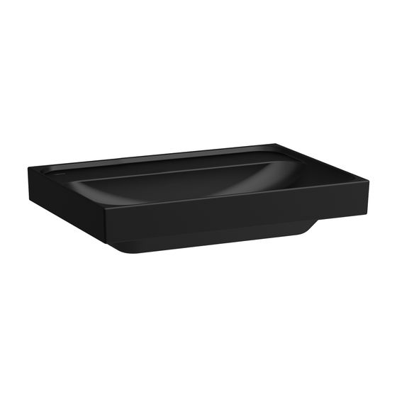 Laufen Aufsatzwaschtisch MEDA 460x650x160mm, Mattschwarz, ohne Hahnloch/Überlauf