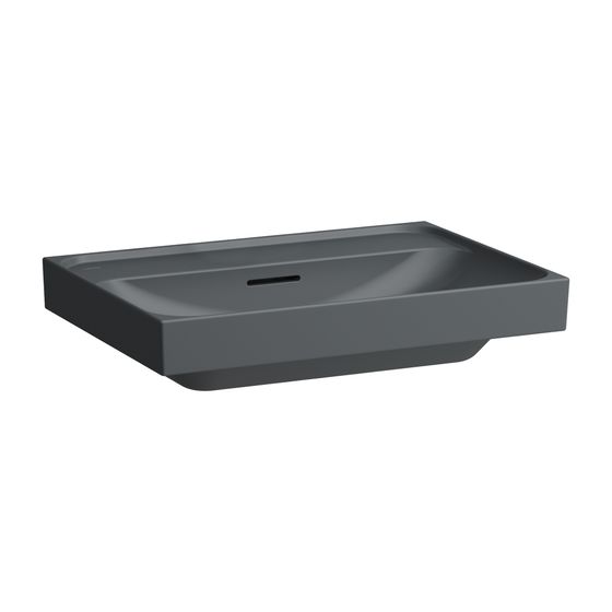 Laufen Aufsatzwaschtisch MEDA 460x650x160mm, Mattgraphit, ohne Hahnloch, mit Überlauf