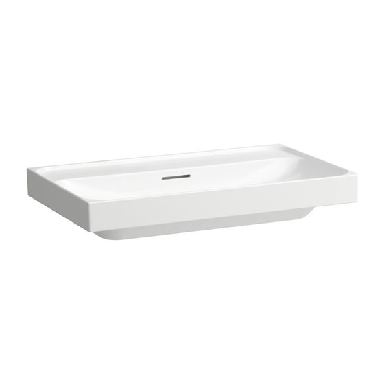 Laufen Aufsatzwaschtisch MEDA 460x800x160mm, Weiß LCC, ohne Hahnloch, mit Überlauf