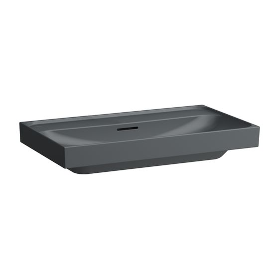 Laufen Aufsatzwaschtisch MEDA 460x800x160mm, Mattgraphit, ohne Hahnloch, mit Überlauf