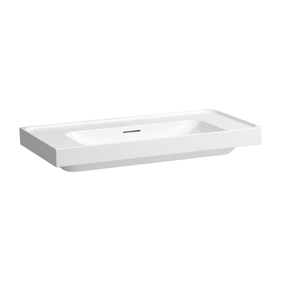 Laufen Aufsatzwaschtisch MEDA 460x1000x160mm, Weiß LCC, Ablage links/rechts, ohne Hahnloch, mit Überlauf
