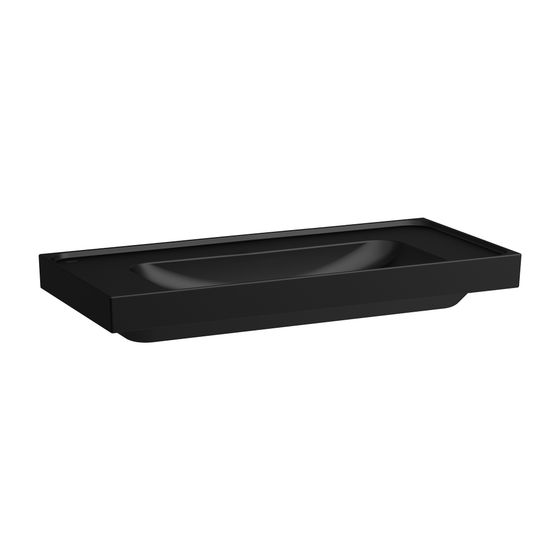 Laufen Aufsatzwaschtisch MEDA 460x1000x160mm, Mattschwarz, Ablage links/rechts, ohne Hahnloch/Überlauf
