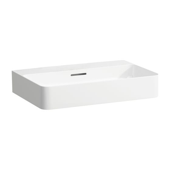 Laufen Aufsatzwaschtisch VAL 420x650x155mm, Weiß, ohne Hahnloch, mit Überlauf